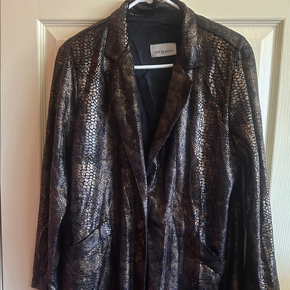 Black and Gold Women's Blazer - Picture 1 of 9